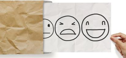 Unsere Referenzen Illustration mit Smileys zur Bewertung