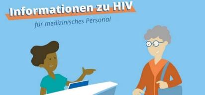 Illustration Informationen zu HIV für medizinisches Personal und Verlinkung zu youtube-Video