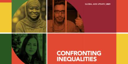 Ausschnitt aus dem Titel des Global AIDS Update 2021 „Confronting inequalities – Lessons for pandemic responses from 40 years of AIDS