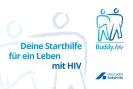 Weißer Hintergrund. Symbol des Buddy-Projektes.