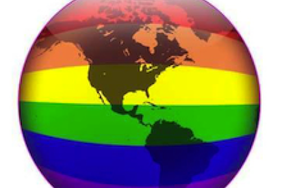 Globus in Regenbogenfarben
